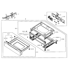 Drawer Assembly Diagram and Parts List for NX583G0VBBB AA-00 Samsung Range
