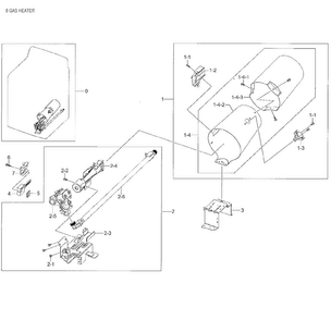Gas Burner Diagram and Parts List for DV48J7700GW A2-0001 Samsung Dryer