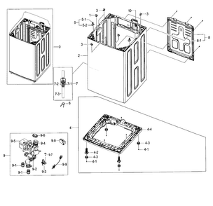 Frame Diagram and Parts List for WA52J8060AW A2-0000 Samsung Washer