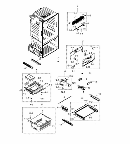 Freezer Diagram and Parts List for RF323TEDBBC AA-0004 Samsung Refrigerator