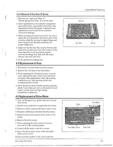Door Removal/fuse Replacement/drive Diagram and Parts List for MW4371G XAA Samsung Microwave