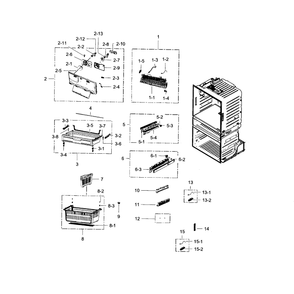 Freezer Diagram and Parts List for RF4289HARS XAA-02 Samsung Refrigerator