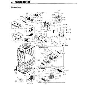 Fridge Diagram and Parts List for RF4267HARS XAA-05 Samsung Refrigerator