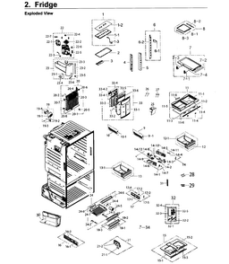 Fridge Diagram and Parts List for RF26J7500WW AA-0001 Samsung Refrigerator