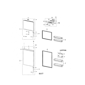 Part Location Diagram of DA91-04694A Samsung Door Foam Assembly Right