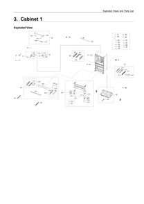 Cabinet 1 Diagram and Parts List for RF22R7551SR AA-00 Samsung Refrigerator