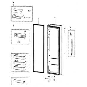 Right Door Diagram and Parts List for RSG307AAWP XAA-00 Samsung Refrigerator