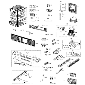 Cabinet Diagram and Parts List for RF260BEAEBC AA-02 Samsung Refrigerator
