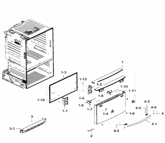 Freezer Door Diagram and Parts List for RF28HFEDTSR AA-0004 Samsung Refrigerator