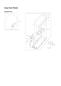 Heater Duct Assembly Diagram and Parts List for DV350AEP XAA-01 Samsung Dryer