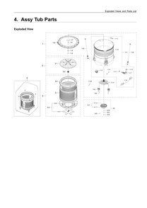 Tub Assembly Diagram and Parts List for WA50R5400AV US-51 Samsung Washer