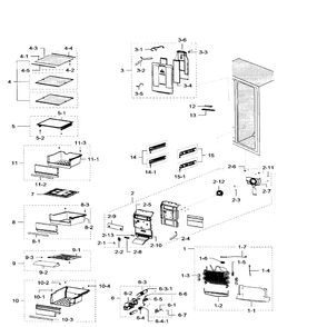 Fridge Diagram and Parts List for RH30H9500SR AA-01 Samsung Refrigerator