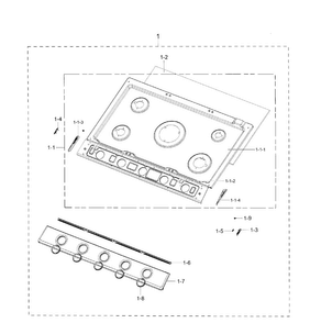 Part Location Diagram of DG64-00617A Samsung Control Panel Assembly
