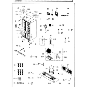Cabinet Diagram and Parts List for RH25H5611SR AA-02 Samsung Refrigerator