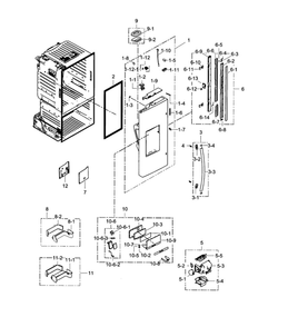 Refrigerator Door L Diagram and Parts List for RF28HDEDTSR AA-01 Samsung Refrigerator