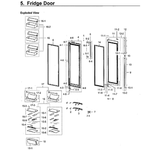 Right Door Diagram and Parts List for RH22H9010SR AA-03 Samsung Refrigerator