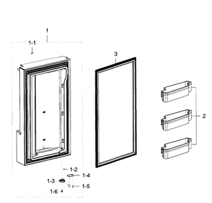 Freezer Door L Diagram and Parts List for RF23J9011SR AA-0003 Samsung Refrigerator