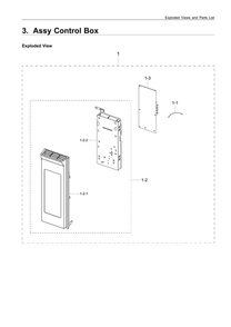 Control Box Assembly Diagram and Parts List for ME21R7051SG AA-00 Samsung Microwave