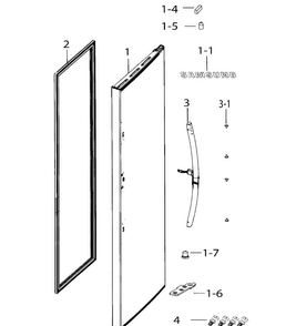 Part Location Diagram of DA97-15014B Samsung Assembly HANDLE-REF;RH5000H,