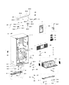 Cabinet Diagram and Parts List for RF23J9011SR AA-0003 Samsung Refrigerator