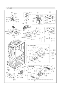 Fridge Parts Diagram and Parts List for RF25HMEDBSR AA-12 Samsung Refrigerator