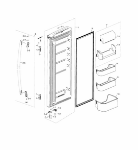 Fridge Door R Diagram and Parts List for RF18HFENBWW AA-0000 Samsung Refrigerator
