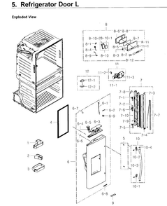 Fridge Door L Diagram and Parts List for RF4267HARS XAA-0004 Samsung Refrigerator