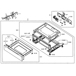 Drawer Assembly Diagram and Parts List for FX510BGS XAA-01 Samsung Range