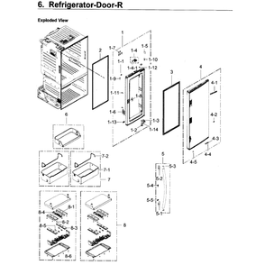 Fridge Door R Diagram and Parts List for RF22KREDBSG AA-02 Samsung Refrigerator