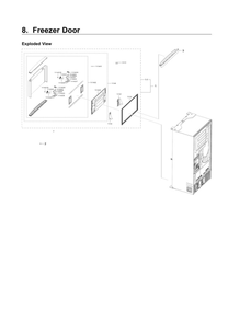 Freezer Door Parts Diagram and Parts List for RF22NPEDBSR AA-03 Samsung Refrigerator