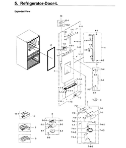 Fridge Door L Diagram and Parts List for RF30KMEDBSR AA-0000 Samsung Refrigerator