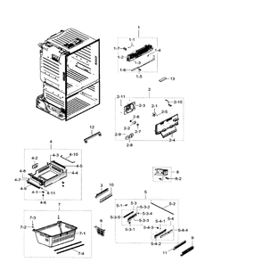 Freezer Diagram and Parts List for RF23HTEDBSR AA-06 Samsung Refrigerator