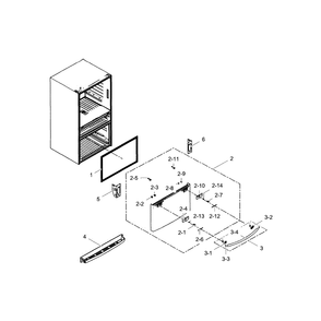 Door-Freezer Diagram and Parts List for RF28HMEDBSR AA-0009 Samsung Refrigerator