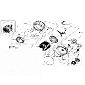 Tub And Drum Diagram and Parts List for WF330ANW XAA-03 Samsung Washer