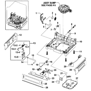 Base Assembly Diagram and Parts List for DMR57LFB XAA-00 Samsung Dishwasher