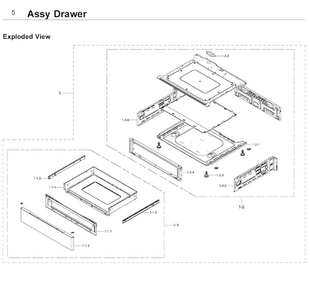 Drawer Diagram and Parts List for NE58K9500SG AA-0001 Samsung Range