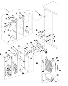 Freezer Compartment Diagram and Parts List for RS2578BB XAA Samsung Refrigerator