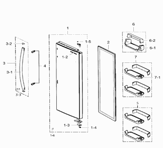 Part Location Diagram of DA67-02431C Samsung CAP-HANDLE;SSEDA,ABS,CRE