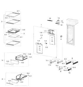 Fridge Diagram and Parts List for RH29H9000SR AA-0001 Samsung Refrigerator