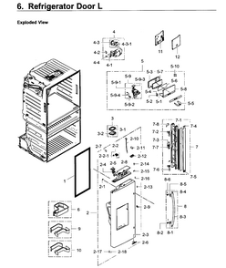 Fridge Door L Diagram and Parts List for RF28JBEDBSR AA-0000 Samsung Refrigerator