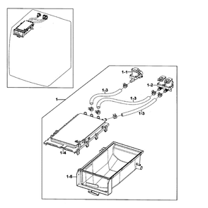 Drawer Housing Diagram and Parts List for WF206BNW XAA-00 Samsung Washer