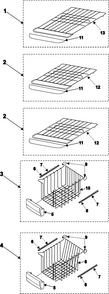 Freezer Shelves Diagram and Parts List for RS2533VQ XAA Samsung Refrigerator