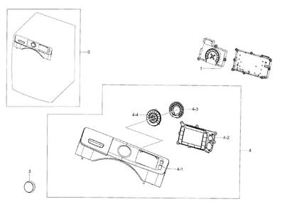 Control Panel Diagram and Parts List for WF42H5200AP A2-0000 Samsung Washer