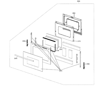 Door Assy Diagram and Parts List for FTQ387LWGX XAA Samsung Range