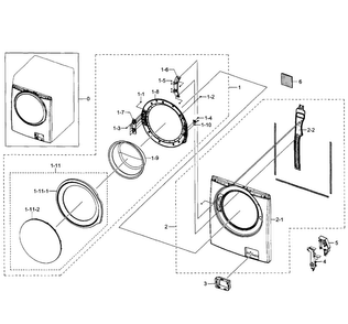 Frame Diagram and Parts List for WF350ANR XAA-0000 Samsung Washer