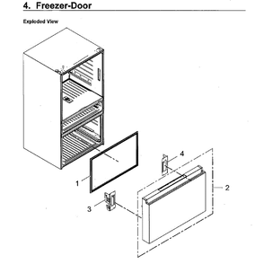 Freezer Door Diagram and Parts List for RF23M8590SG AA-0000 Samsung Refrigerator