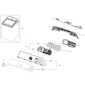 Control Panel Diagram and Parts List for WA422PRHDWR AA-0000 Samsung Washer