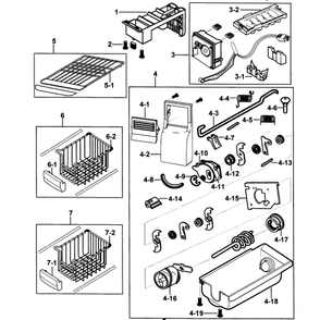 Freezer 2 Diagram and Parts List for RS2556BB XAA-0000 Samsung Refrigerator