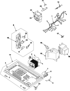 Internal Control/latch Asy/base Diagram and Parts List for ME1260SB XAA Samsung Microwave