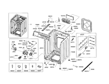 Frame & Cover Diagram and Parts List for WF448AAP XAC Samsung Washer